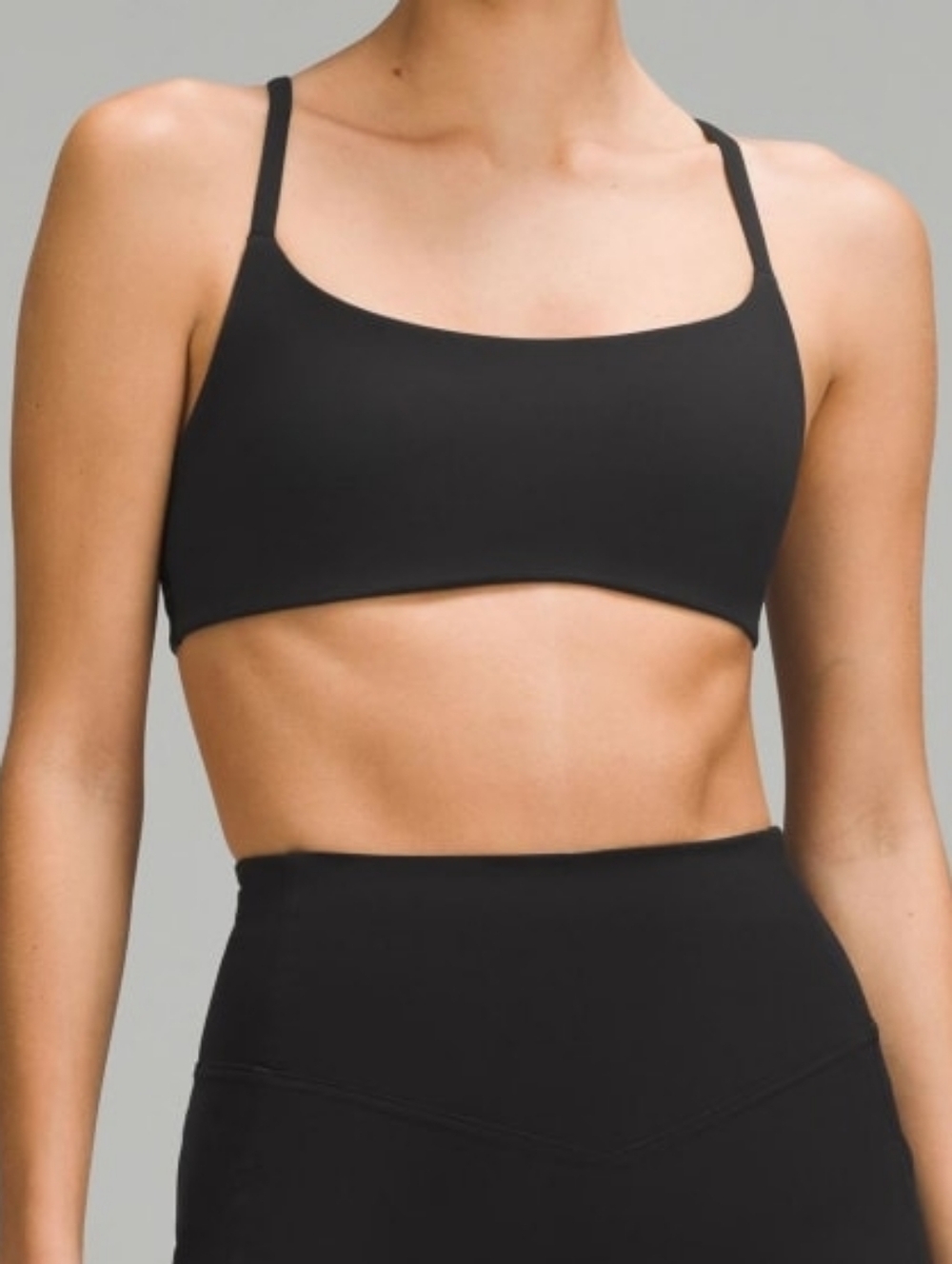 LULULEMON Wunder Train Strappy Racer Bra Light Support A/B Cup Black 6